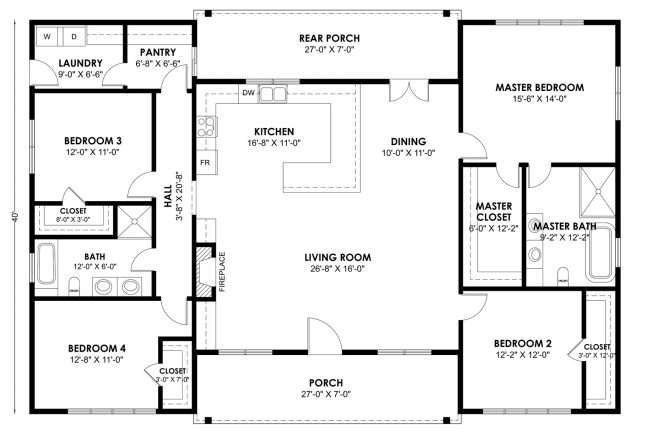 Mallory FH-00107 barndominium floor plan